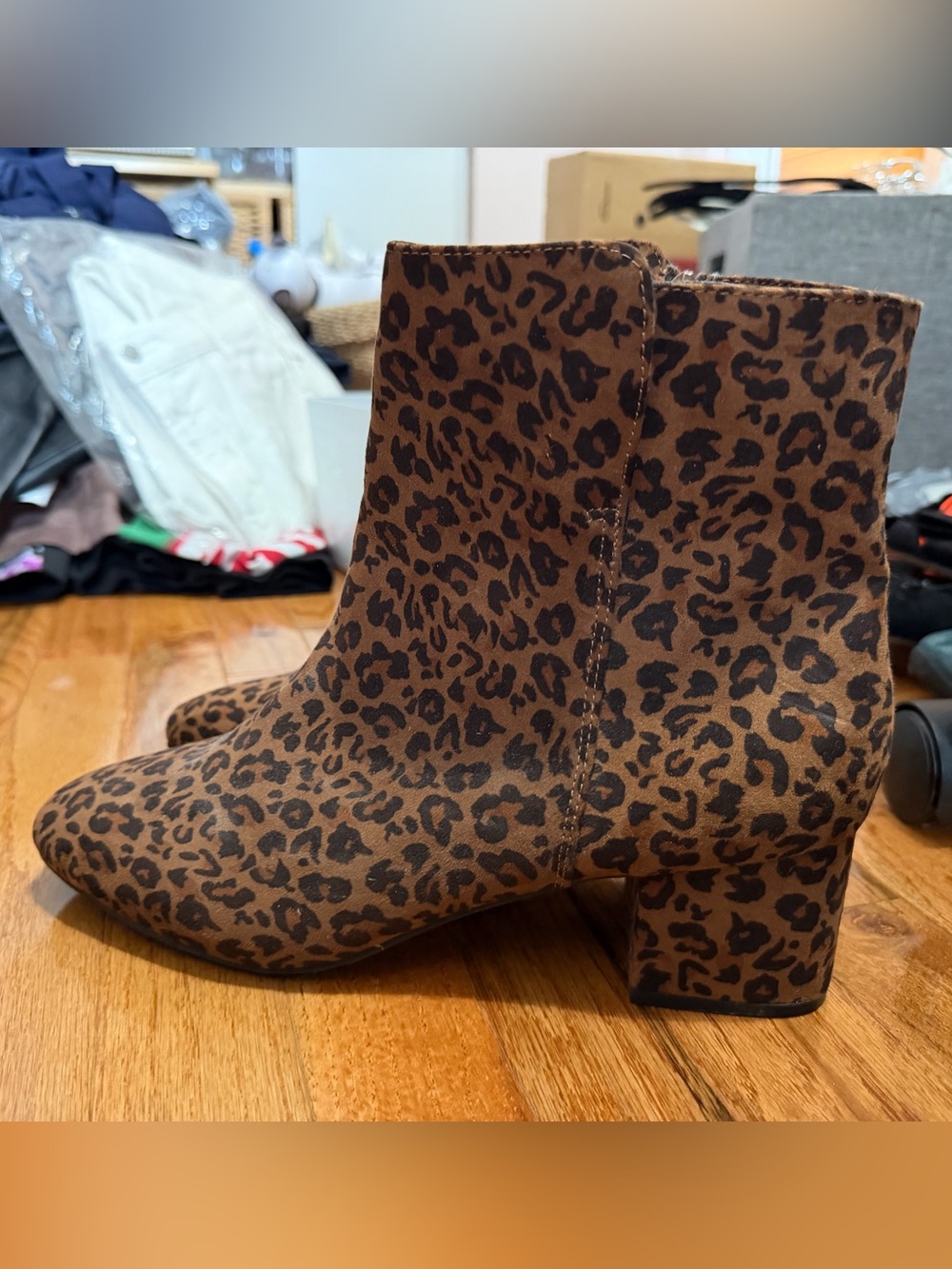 🐆 Lane Bryant Leopard Print Block Heel Ankle Boots - 11W
